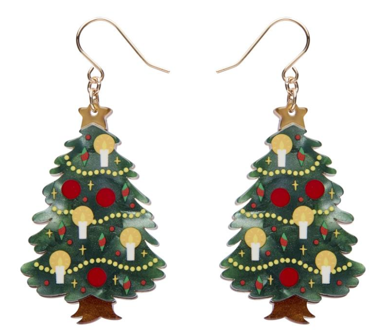 Christmas Tree Centre Piece Drop Earrings