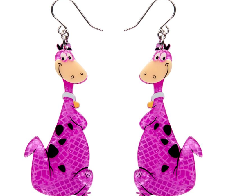 Dino Flintstone Drop Earrings
