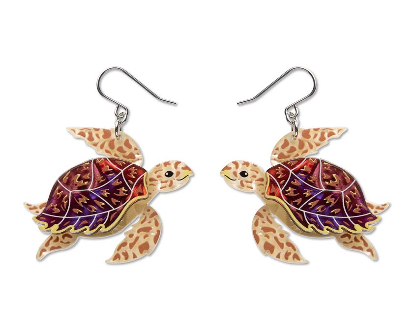 Hawksbill Turtle Drop Earrings