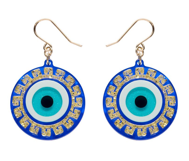 Evil Eye Amulet Drop Earrings