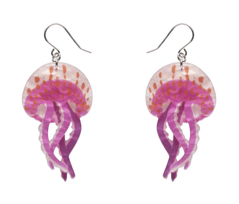 Mauve Stinger Jellyfish Drop Earrings