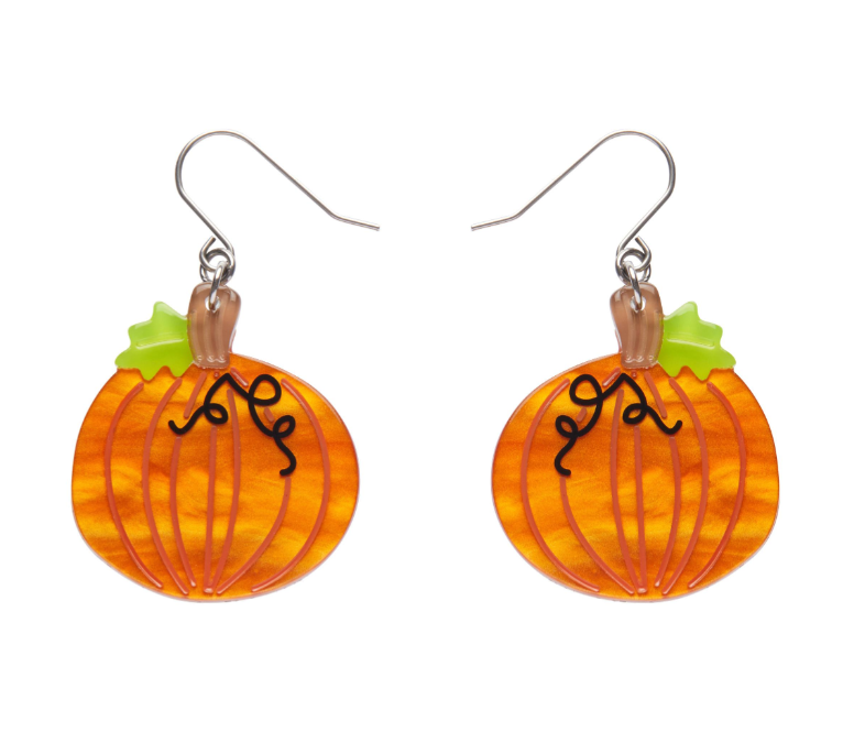 Midnight Magic Pumpkin Drop Earrings